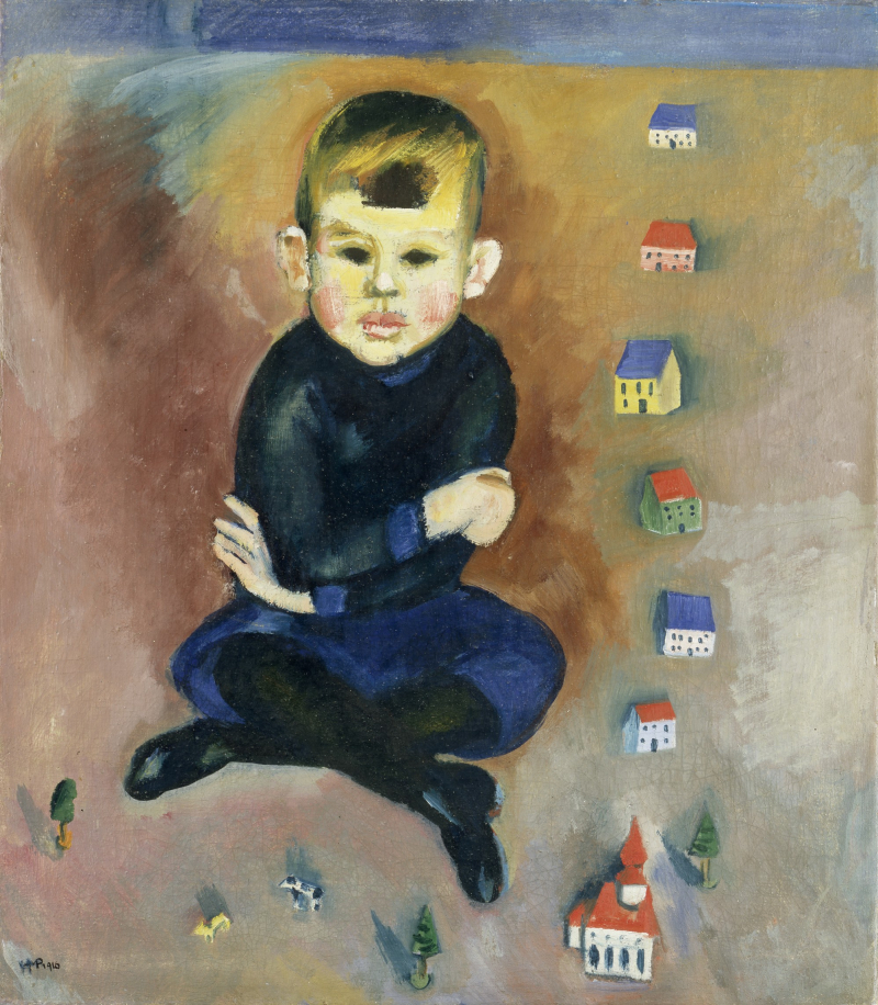 Max Pechstein, Junge mit Spielzeug, 1916, Öl auf Leinwand, 80 x 70 cm, Dauerleihgabe der Stiftung Hamburger Kunstsammlungen, © SHK / Hamburger Kunsthalle / ARTOTHEK, Foto: Christoph Irrgang Max Pechstein, Junge mit Spielzeug, 1916, Öl auf Leinwand, 80 x 70 cm, Dauerleihgabe der Stiftung Hamburger Kunstsammlungen, © SHK / Hamburger Kunsthalle / ARTOTHEK, Foto: Christoph Irrgang