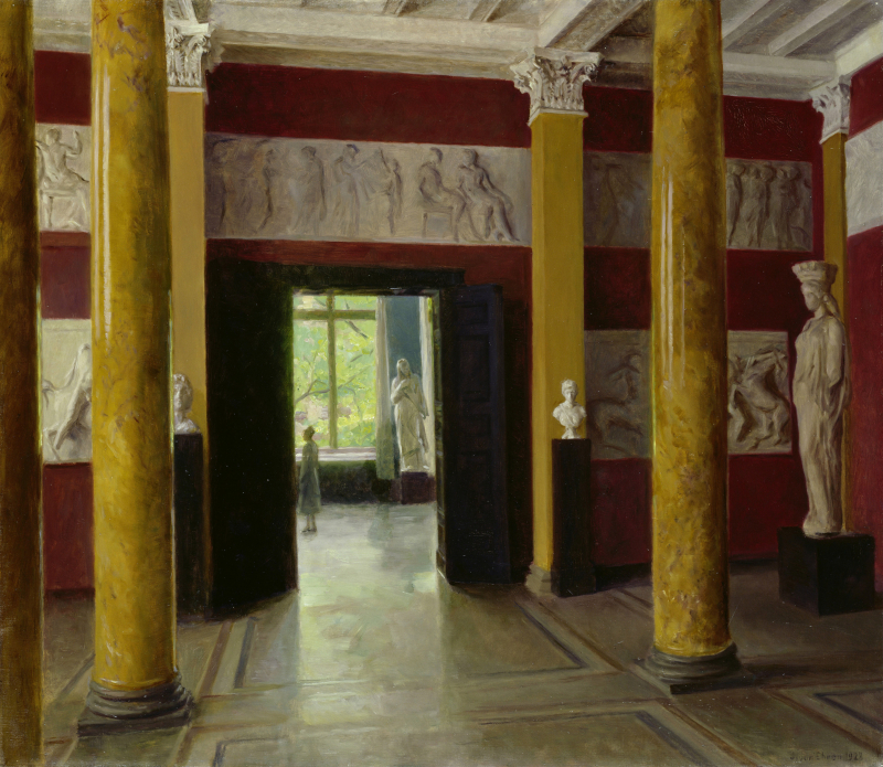 Julius von Ehren, Säulensaal im Altbau der Hamburger Kunsthalle, 1928, Öl auf Leinwand, 89,7 x 104 cm, © Hamburger Kunsthalle / bpk, Foto: Elke Walford Julius von Ehren, Säulensaal im Altbau der Hamburger Kunsthalle, 1928, Öl auf Leinwand, 89,7 x 104 cm, © Hamburger Kunsthalle / bpk, Foto: Elke Walford