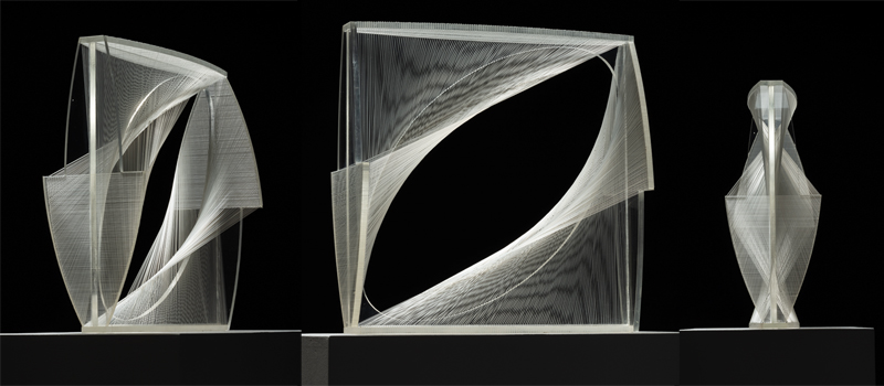 Naum Gabo, Linear Construction No. 1 (Variation), 1963/64 (Entwurf 1942/43), Acrylglas und Nylon, 46 × 46 × 18 cm, Hamburger Kunsthalle, bpk/Hamburger Kunsthalle, Fotos: Christoph Irrgang