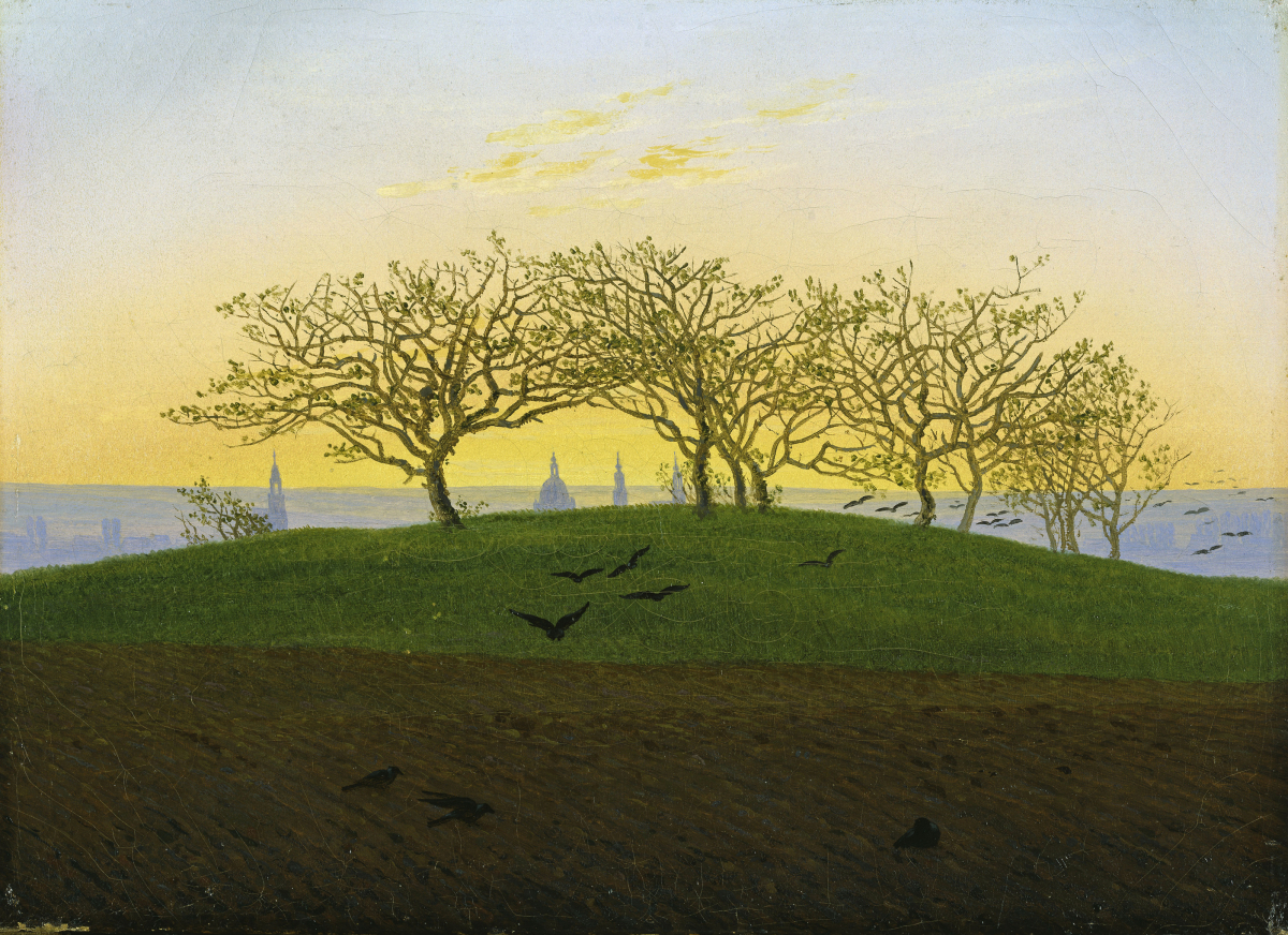 Caspar David Friedrich, Hügel mit Bruchacker bei Dresden, 1824/25, Öl auf Leinwand, 22,2 x 30,4 cm, © Hamburger Kunsthalle / ARTOTHEK, Foto: Elke Walford