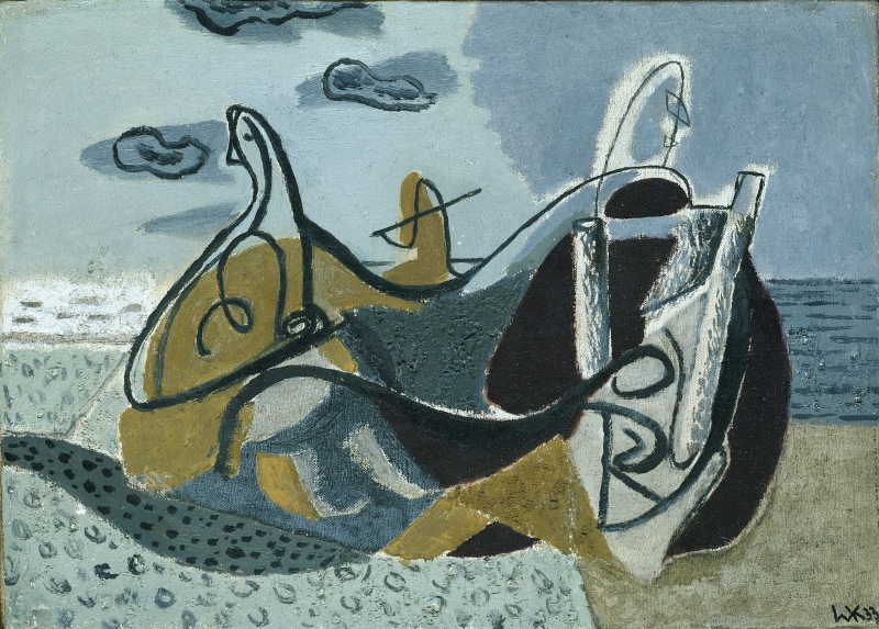 Walter Kröhnke, Drei am Meer I, 1933, Öl auf Leinwand, 33 x 46 cm, © Hamburger Kunsthalle / bpk, Foto: Elke Walford 