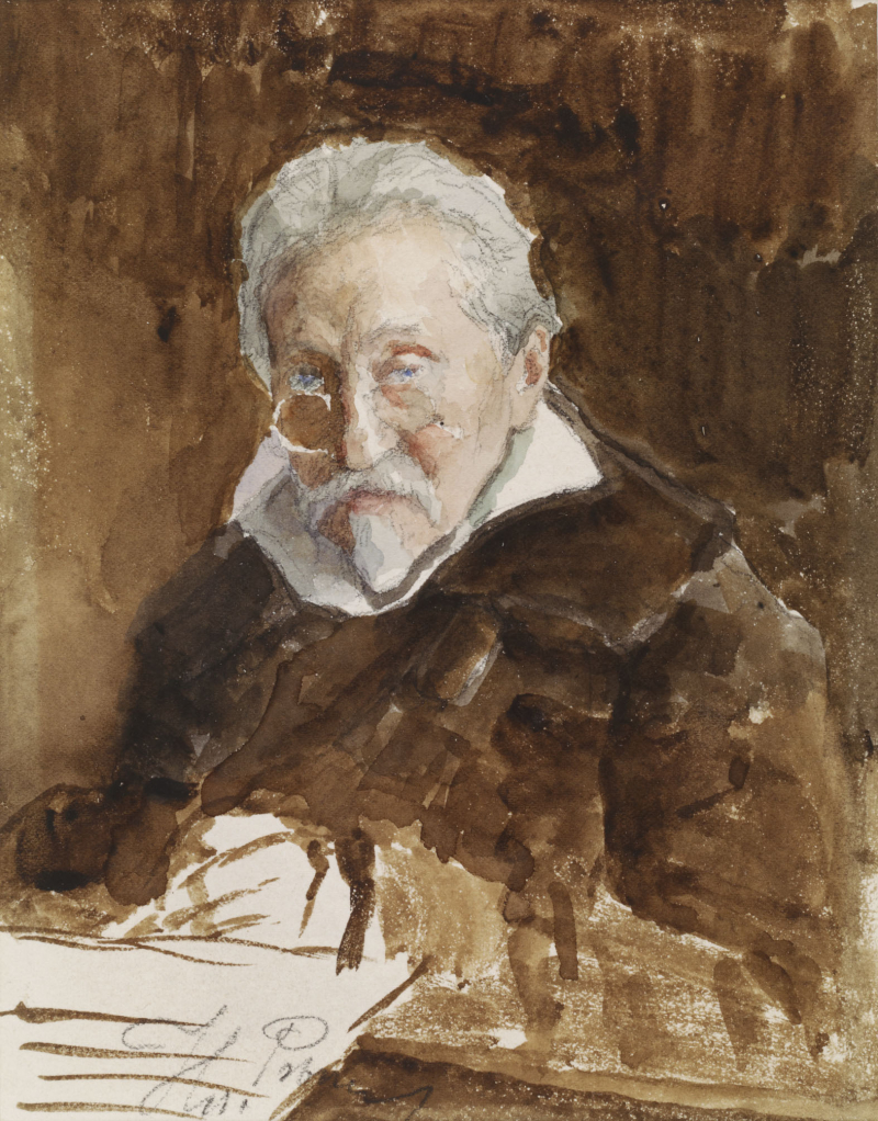 Ilya Repin, Selbstporträt, 1920–1929, Bleistift und Aquarell, 19 x 14 cm, Ateneum – Finnish National Gallery, Yrjö and Nanny Kaunisto Collection, Foto: Finnish National Gallery, CC (Creative Commons