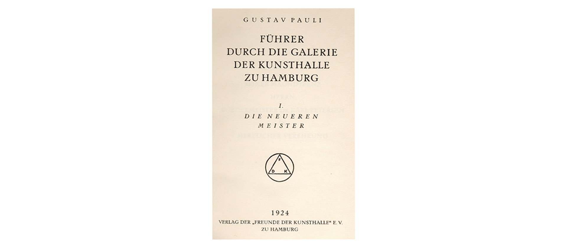 Führer durch die Galerie der Kunsthalle zu Hamburg von Gustav Pauli (1924)    