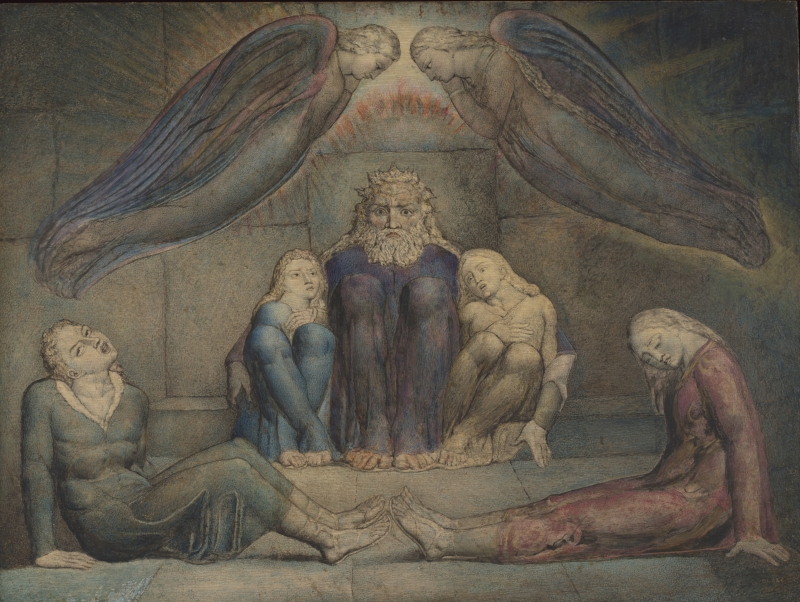 William Blake, Ugolino und seine Söhne im Gefängnis (Ugolino and his Sons in prison), 1826–1827, Tempera auf Holz, 33 x 44 cm, © The Fitzwilliam Museum, Cambridge