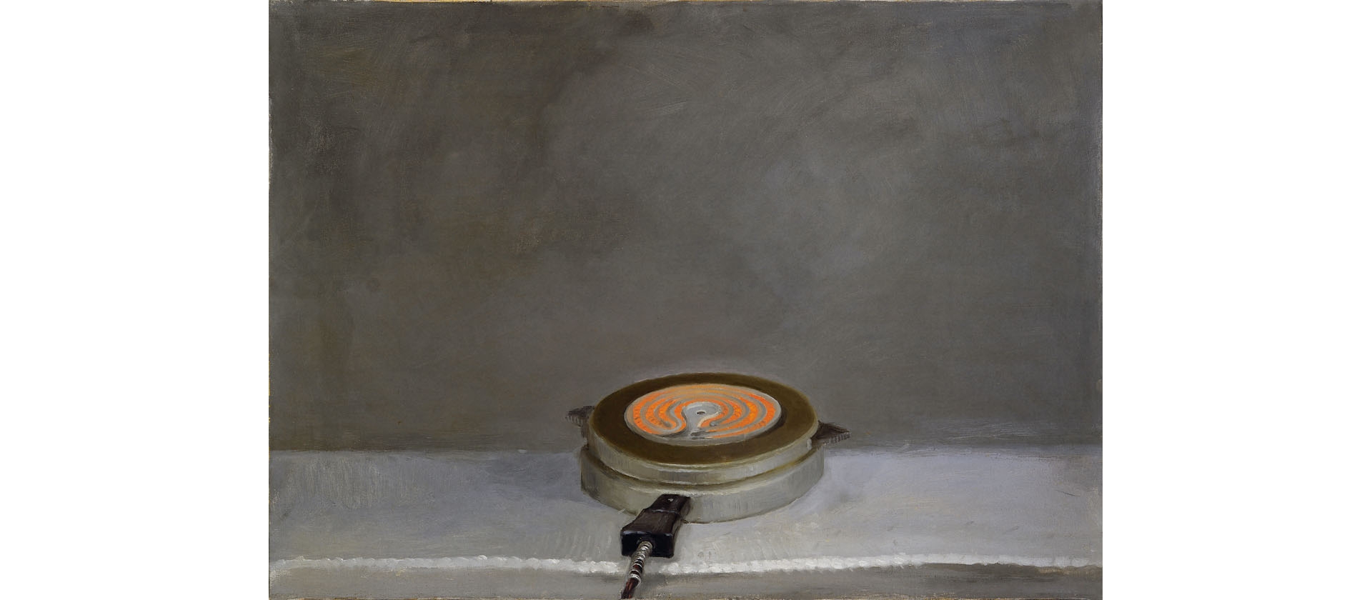 Vija Celmins, Hot Plate, 1964, Öl auf Leinwand, 63,5 x 88,9 cm, Collection of Renee and David McKee, © Vija Celmins, Image courtesy McKee Gallery