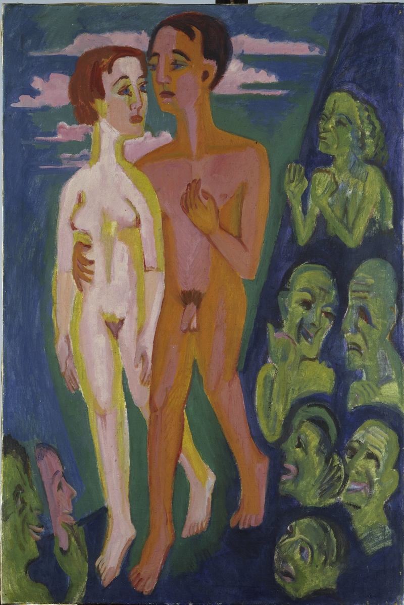 Ernst Ludwig Kirchner, Das Paar vor den Menschen, 1924, Öl auf Leinwand, 150,5 x 100,5 cm, © Hamburger Kunsthalle / bpk, Foto: Elke Walford