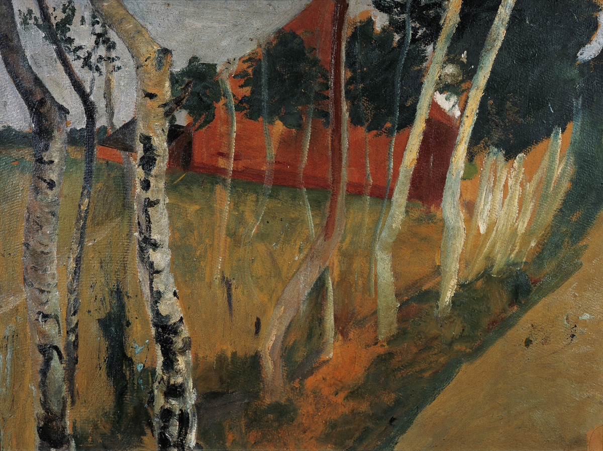 Paula Modersohn-Becker, Landstraße mit rotem Haus, um 1902, Tempera auf Pappe, 42 x 55 cm, Kunsthalle Bremen – Der Kunstverein in Bremen, Foto: Karen Blindow, Public Domain Mark 1.0 Paula Modersohn-Becker, Landstraße mit rotem Haus, um 1902, Tempera auf Pappe, 42 x 55 cm, Kunsthalle Bremen – Der Kunstverein in Bremen, Foto: Karen Blindow, Public Domain Mark 1.0