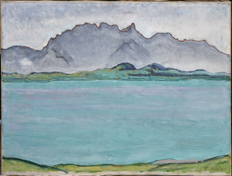 Ferdinand Hodler, Thunersee mit Stockhornkette, um 1910, Öl auf Leinwand, 65,8 x 87,7 cm, © Hamburger Kunsthalle / bpk, Foto: Elke Walford