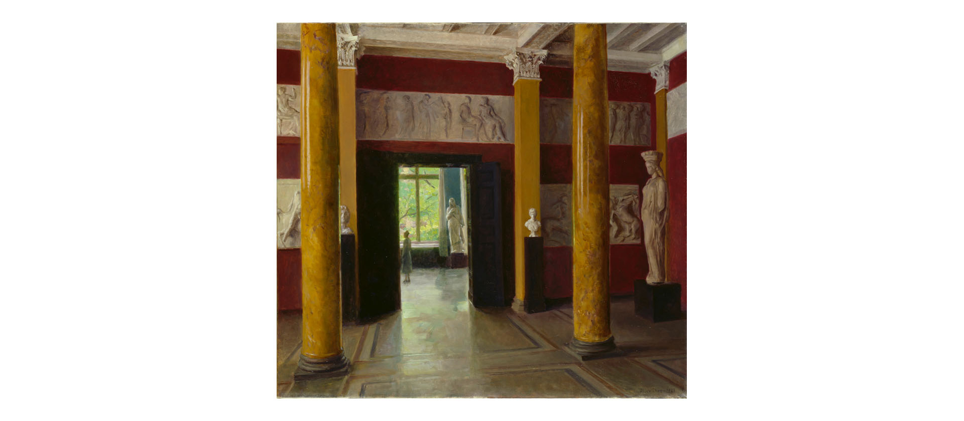 Julius von Ehren, Säulensaal im Altbau der Hamburger Kunsthalle, 1928, Öl auf Leinwand, © Hamburger Kunsthalle / ARTOTHEK, Foto: Elke Walford