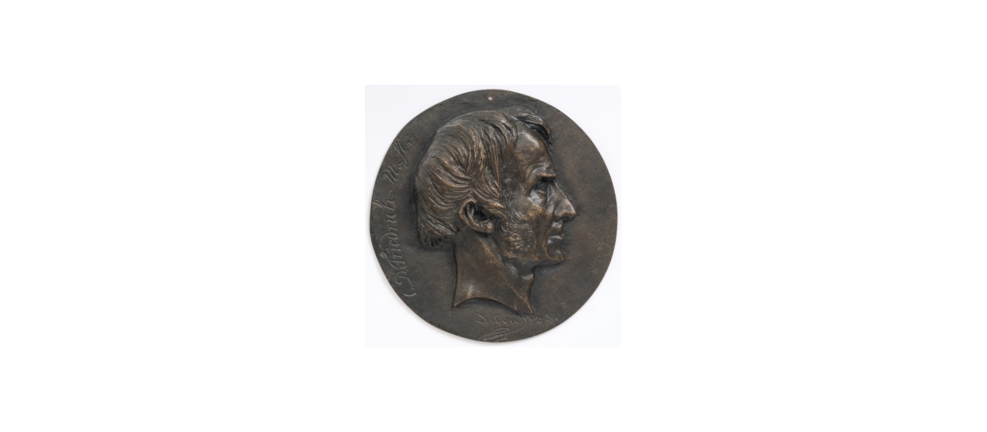 Pierre Jean David d'Angers, Caspar David Friedrich, 1834, Bronze, der Ankauf wurde ermöglicht von den Freunden der Kunsthalle e. V., 2023,  Hamburger Kunsthalle / bpk, Foto: Christoph Irrgang