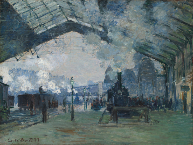 Claude Monet, Ankunft des Normandie-Zuges, Gare Saint-Lazare, 1877, Öl auf Leinwand, 60,3 x 80,2 cm, Art Institute Chicago, Foto: Art Institute Chicago (CC0, Public Domain) Claude Monet, Ankunft des Normandie-Zuges, Gare Saint-Lazare, 1877, Öl auf Leinwand, 60,3 x 80,2 cm, Art Institute Chicago, Foto: Art Institute Chicago (CC0, Public Domain)