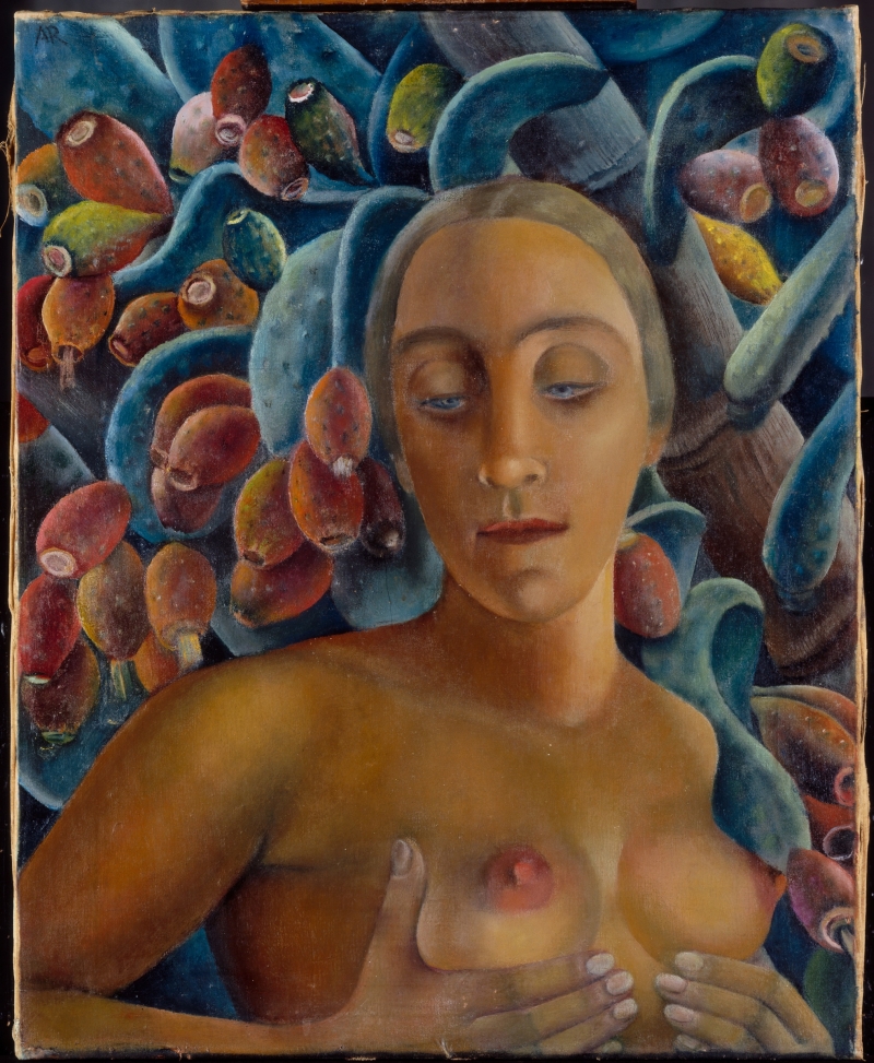 Anita Rée, Halbakt vor Feigenkaktus, 1922-25, Öl auf Leinwand, 66 x 53,5 cm, © Hamburger Kunsthalle / bpk, Foto: Elke Walford